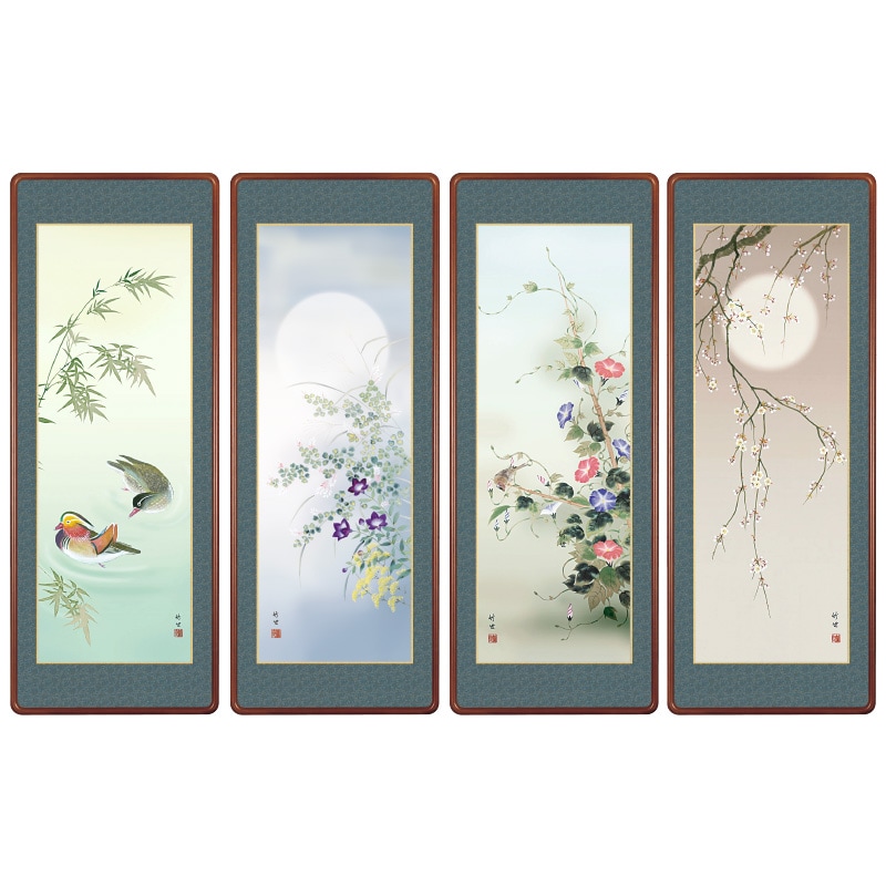 田村竹世 四季花鳥 額4点セット【ポイント5％還元中】 : アートの友社
