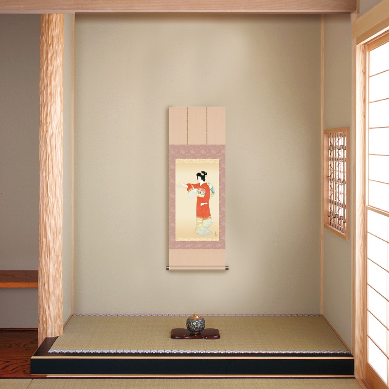 上村松園『新蛍』掛軸 : アートの友社 上村松園『新蛍』掛軸 112482