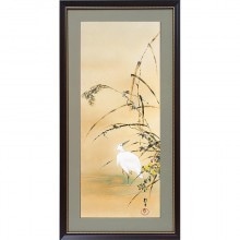 酒井抱一 「十二か月花鳥図」 九月 「菊に子禽図」 複製掛軸 : 酒井抱