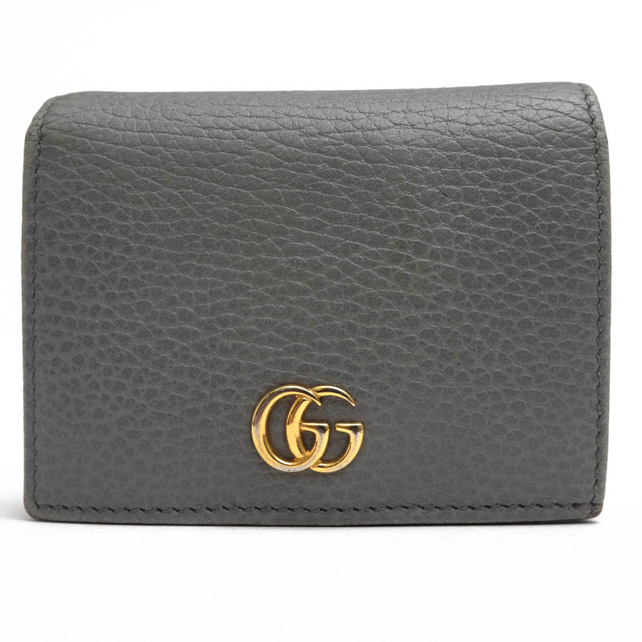 GUCCI 456126 Leather Card Case Wallet / グッチ GGマーモント金具