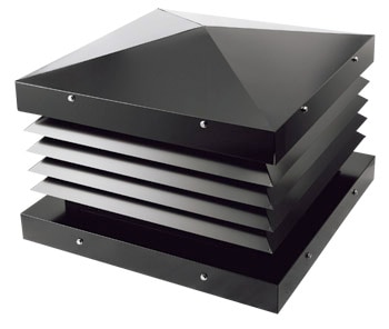 黒耐熱 ステンレス 煙道用角トップ φ200mm用 | 煙突屋根出し用部材