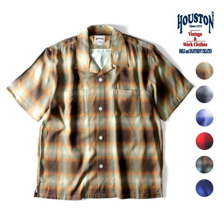 HOUSTON / ヒューストン 40988 OMBRE CHECK S/S SHIRT / オンブレ