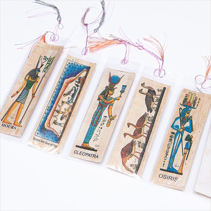 エジプトのお土産】パピルスブックマーク10種セット(柄アソート
