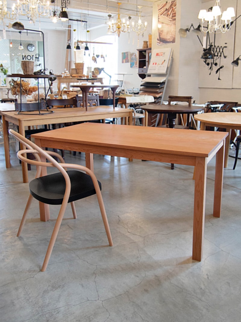 チェリー無垢 ダイニングテーブル 長方形 140×80 ｜イデア