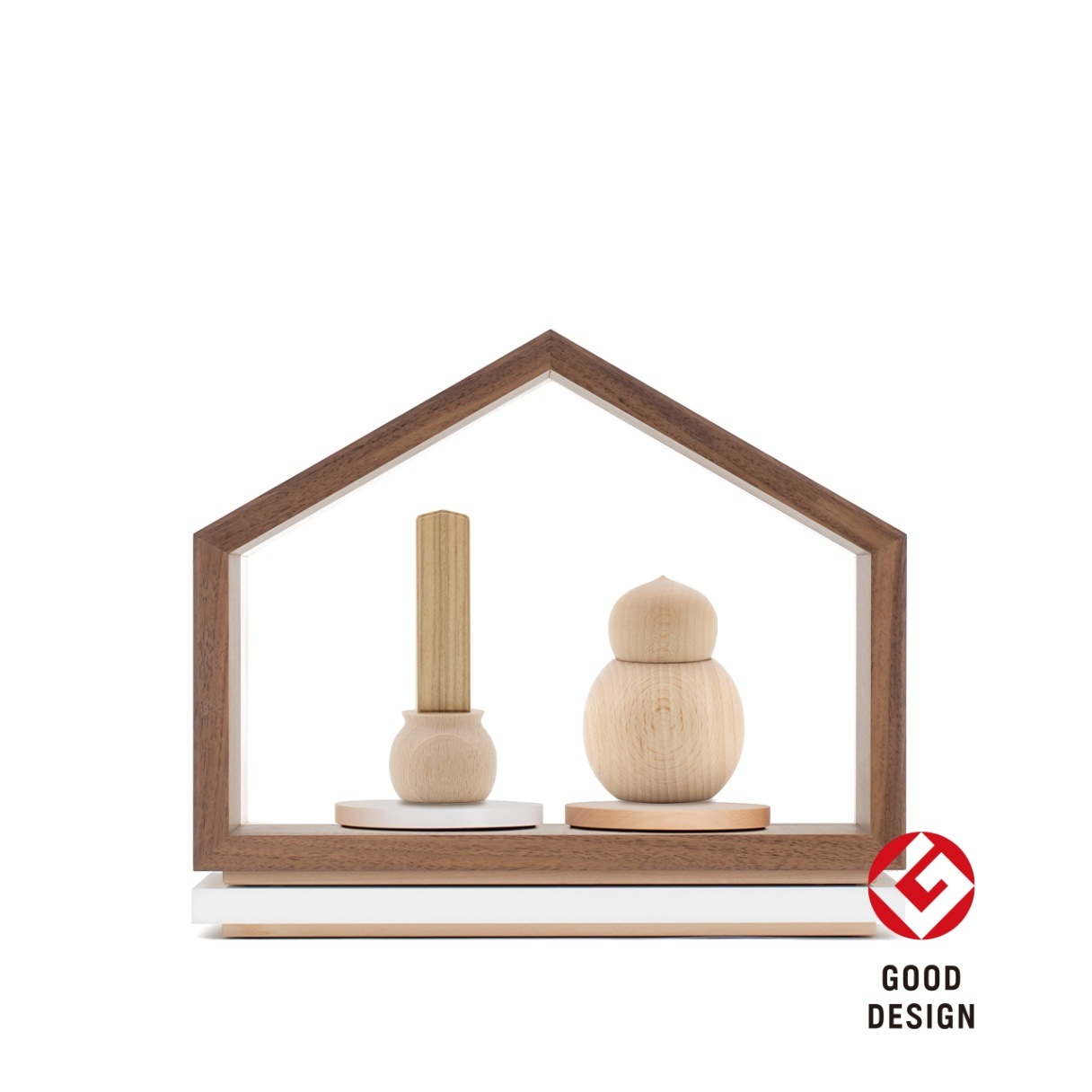 ミニ仏壇-いのりのおうちMUKU250 無垢材 くるみ（ウォールナット