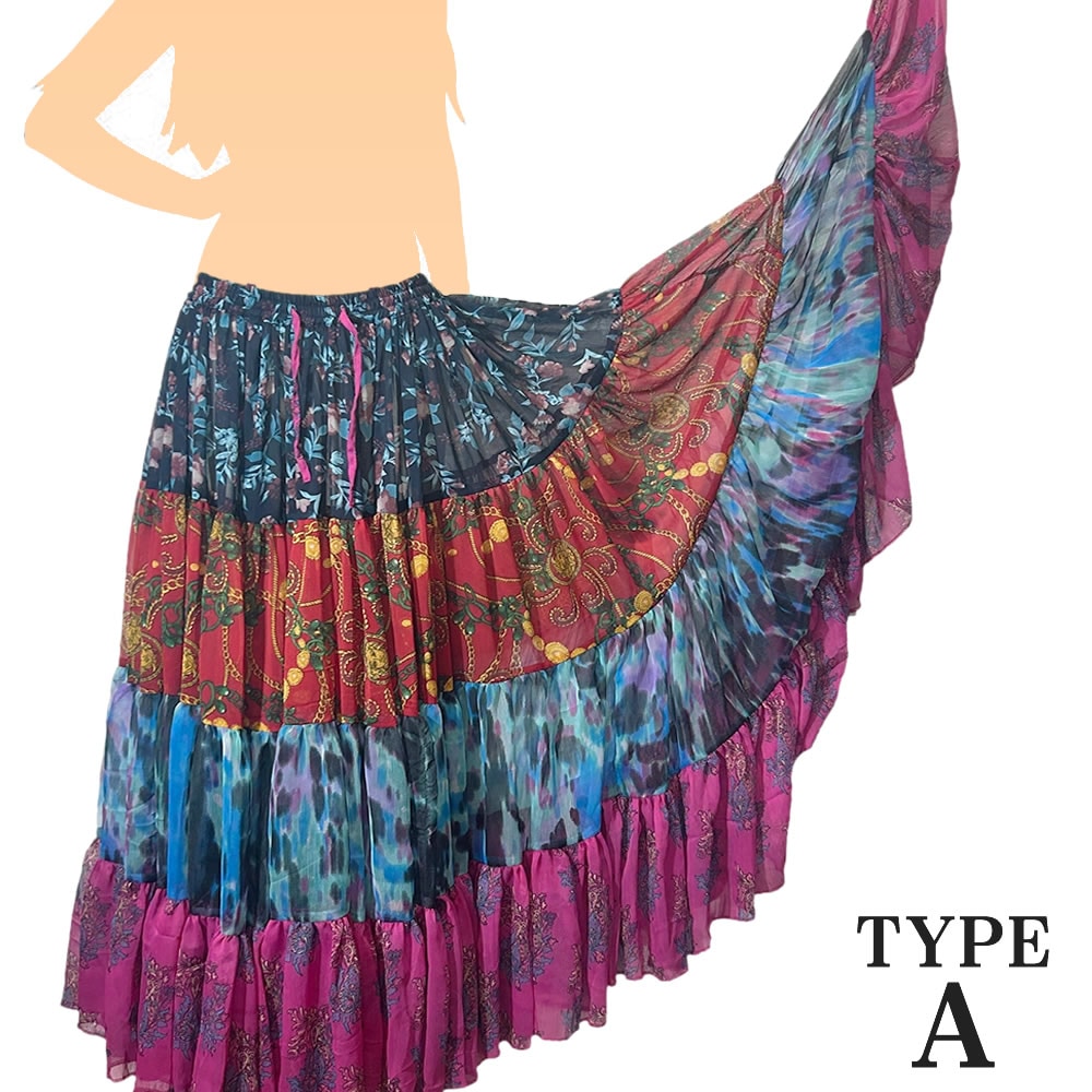 超軽量・速乾】90cm丈 25ヤードスカート ライトシフォン｜Garam garam