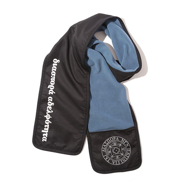 DIASPORA】POCKETABLE MAFFLER blue black ディアスポラ マフラー