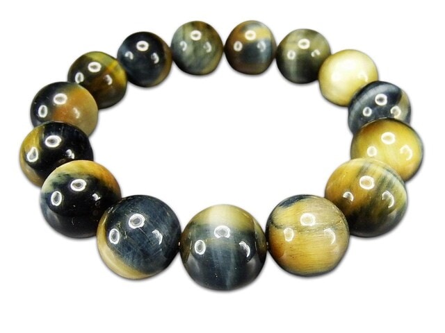 極美AAAミルキーミックスタイガーアイ約14mmブレスレット天然石仕事運