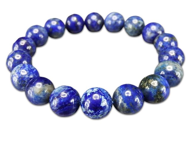 ラピスラズリ約10mm強天然石ブレスレット9月12月の誕生石幸運のお守り