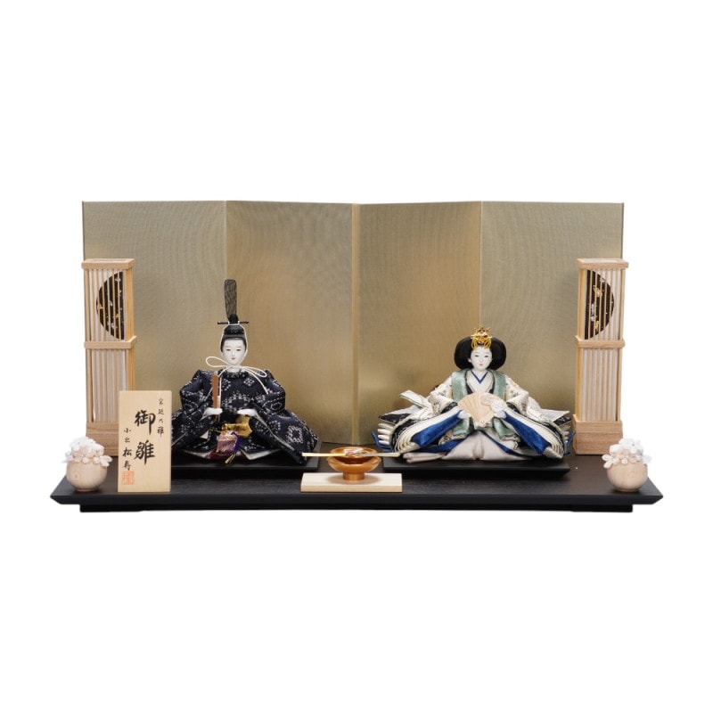 雛人形】京十二番 金彩京刺繍 桜扇面文様 親王飾り | 小出松寿作