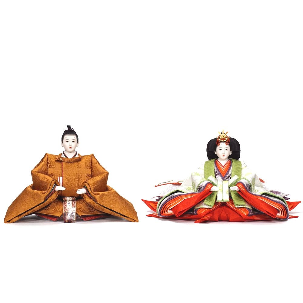 雛人形】京十番 黄櫨染 桐竹鳳凰文様 令和即位の礼 親王飾り | 小出