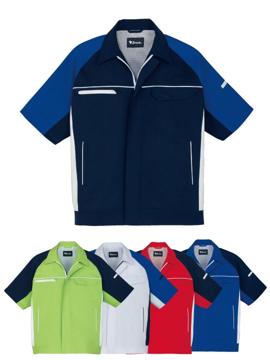 JICHODO】 86810 製品制電ストレッチ半袖ジャンパー [春夏]※SLIM FIT