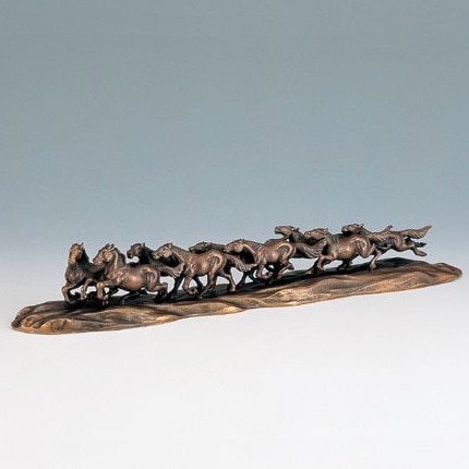 高岡銅器 九頭馬（馬九行く・うまくいく） | 置物 | 伝統工芸品・和風