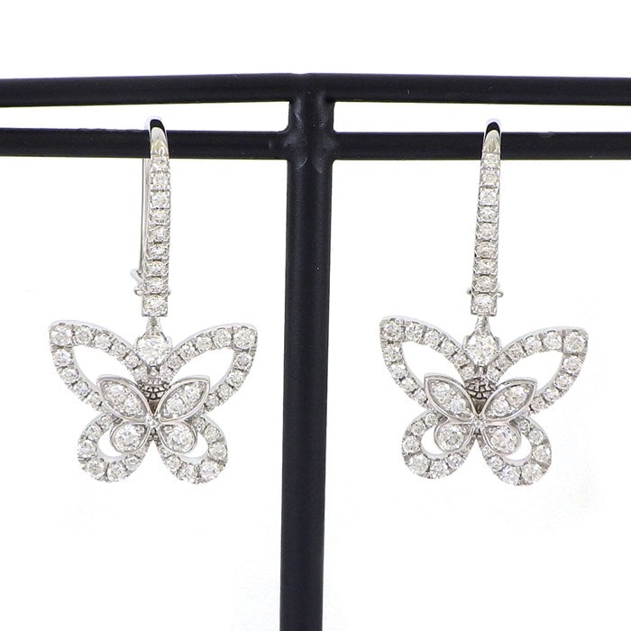 グラフ 750WG ピアス バタフライパヴェ 片方のみ グラフ 750WG ピアス