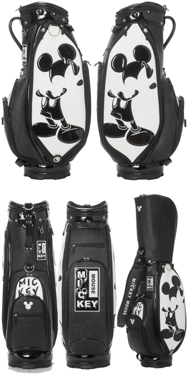 ミッキーマウス キャディバッグ ブラック フード付き ミッキーマウス