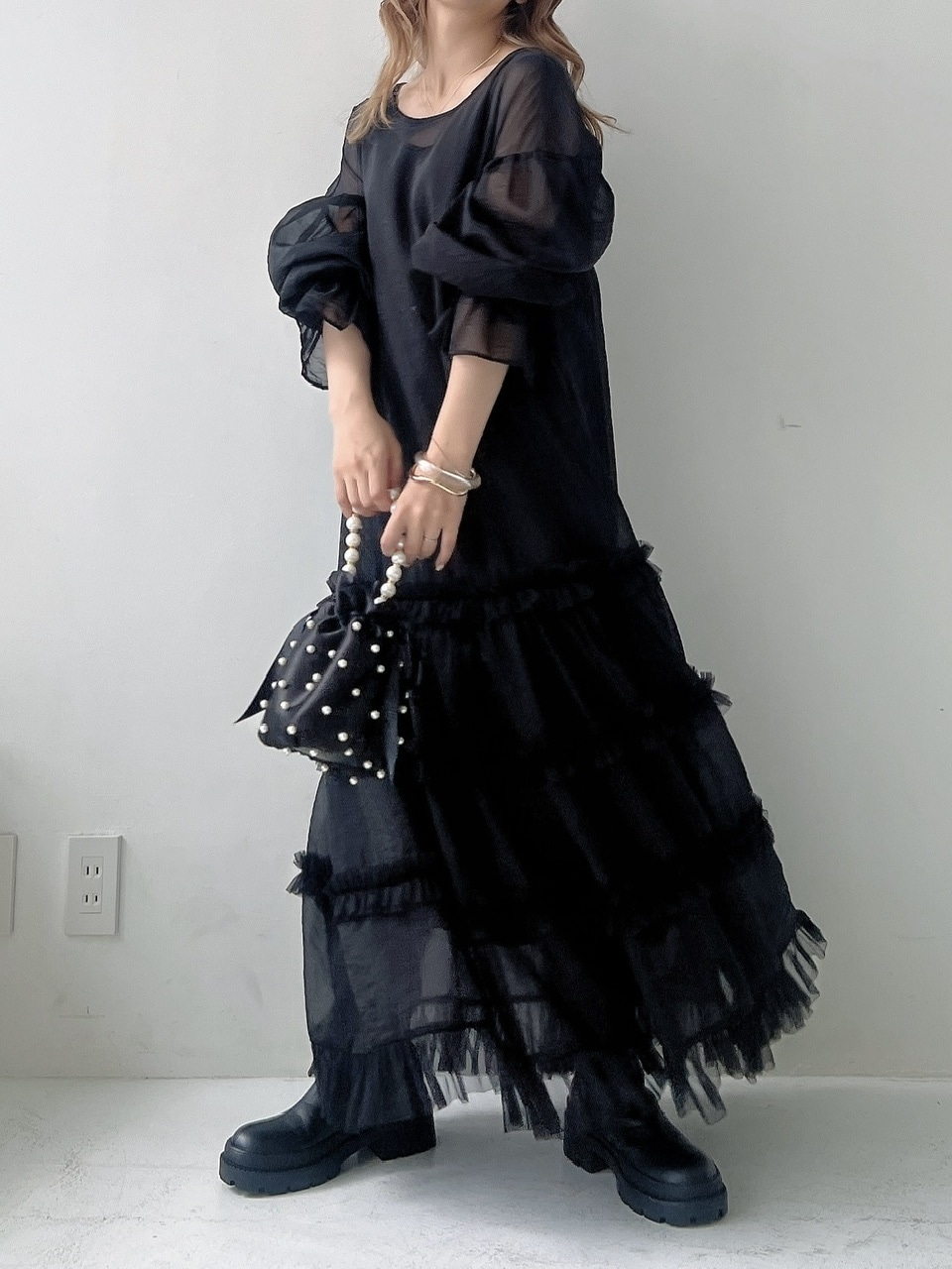 tulle layered op ブラック | ワンピース | JUMELLE