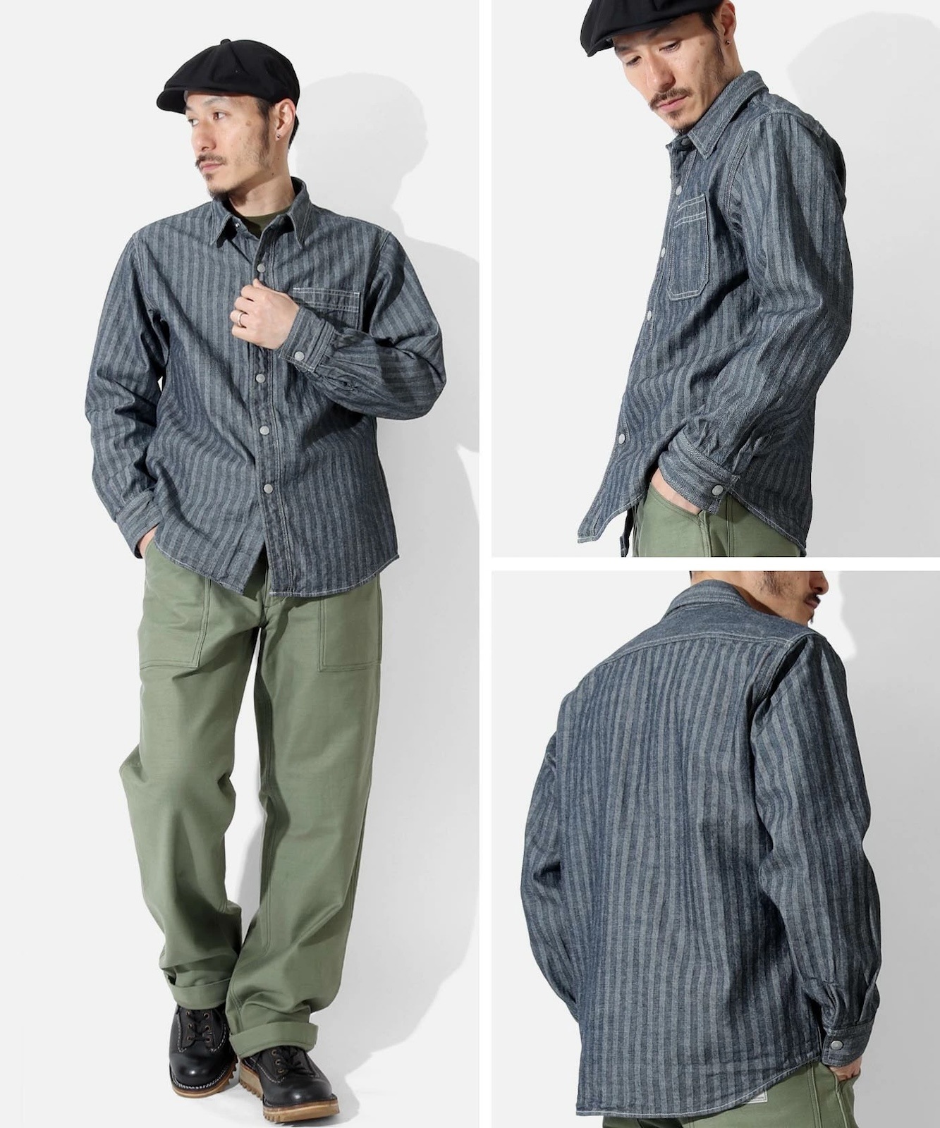 Herringbone Work Shirt / ヘリンボーンワークシャツ | Tops | | 児島