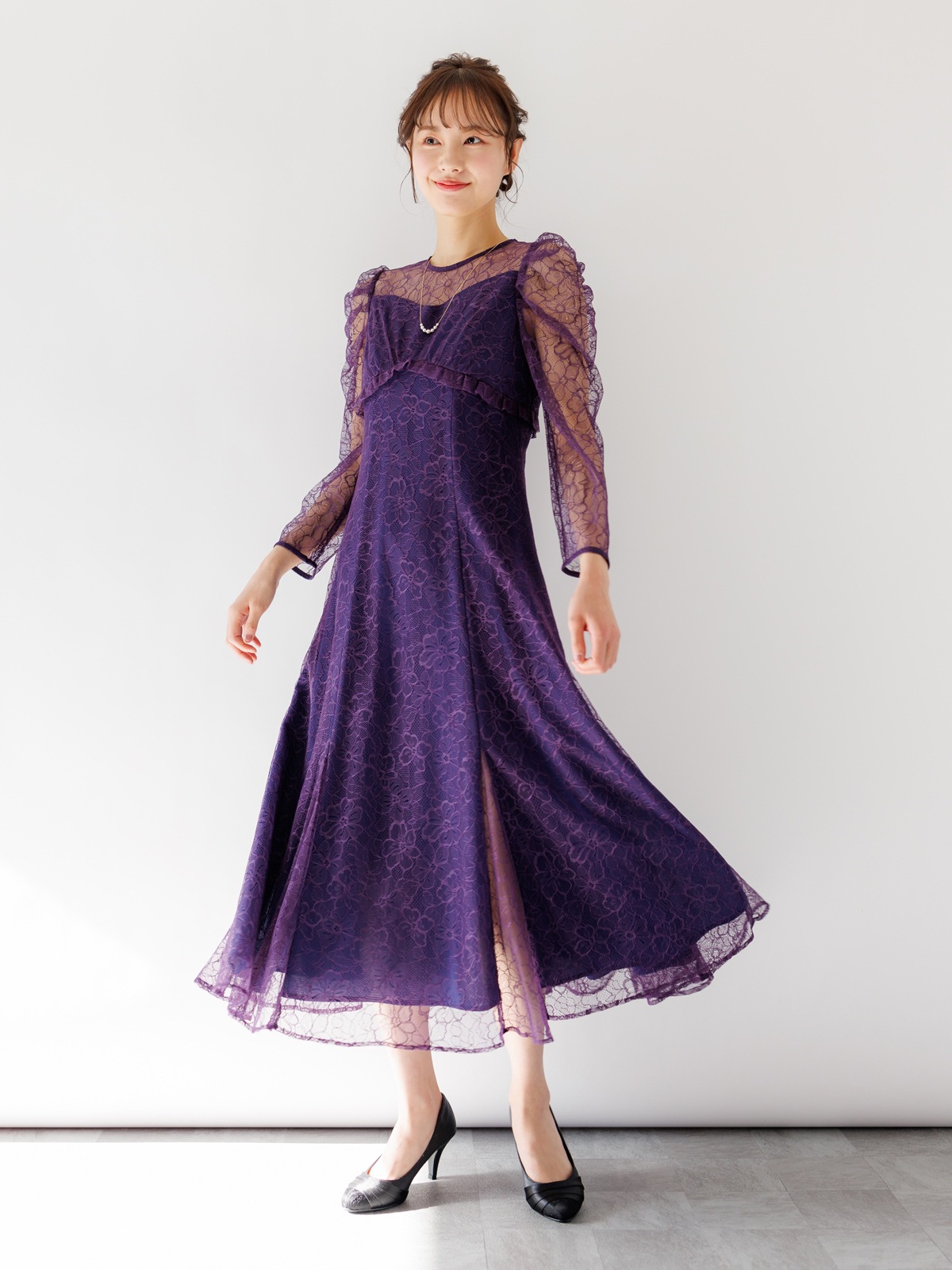 総レースハイウエストマチ付ワンピース［ドレス］｜KarLParkLane Style