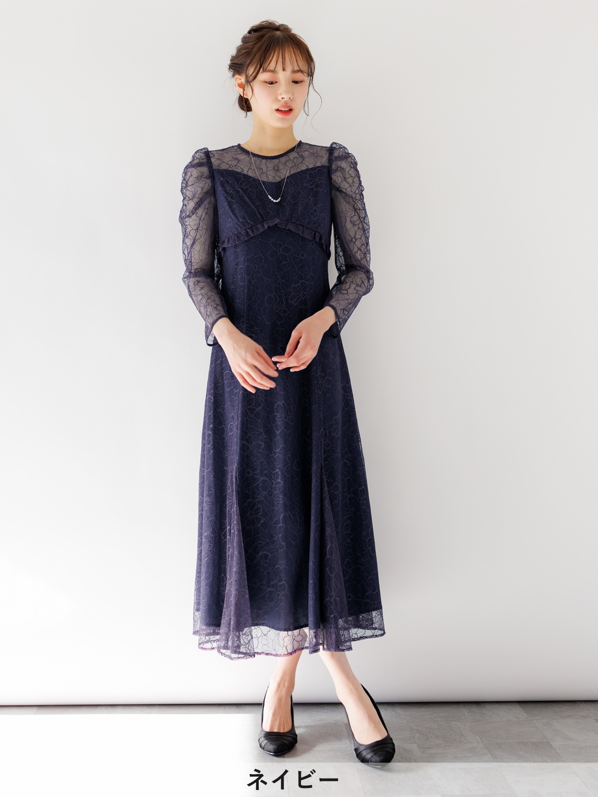 総レースハイウエストマチ付ワンピース［ドレス］｜KarLParkLane Style