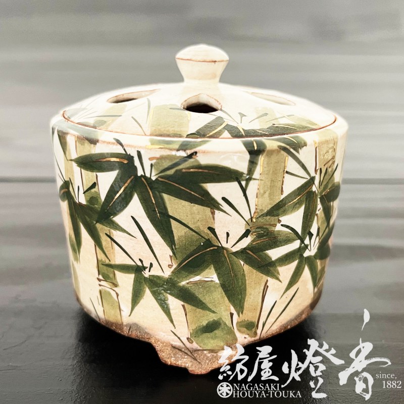 香器『香炉【乾山手竹(けんざんでたけ)】紙箱入[京焼・清水焼/俊山]空