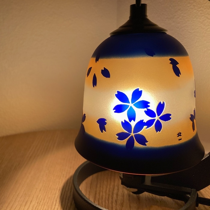 ☆ランプ 桜 瑠璃橙 | 北一硝子 まごころお届け便