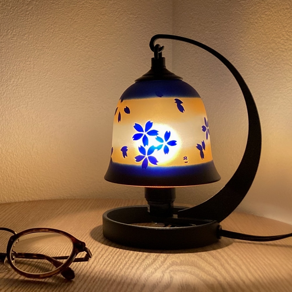 ☆ランプ 桜 瑠璃橙 | 北一硝子 まごころお届け便