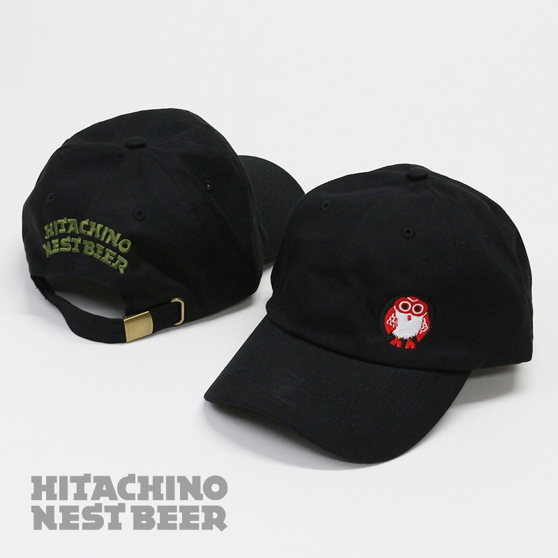 常陸野ネストビール 刺繍キャップ ブラック