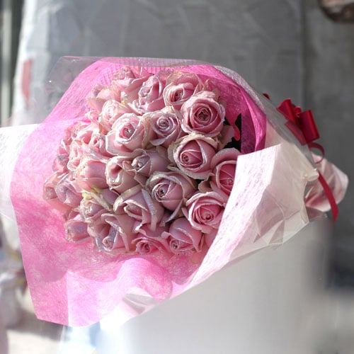 キラキラピンクローズ 30本の花束 | バラ・生花,ピンクローズ,花束