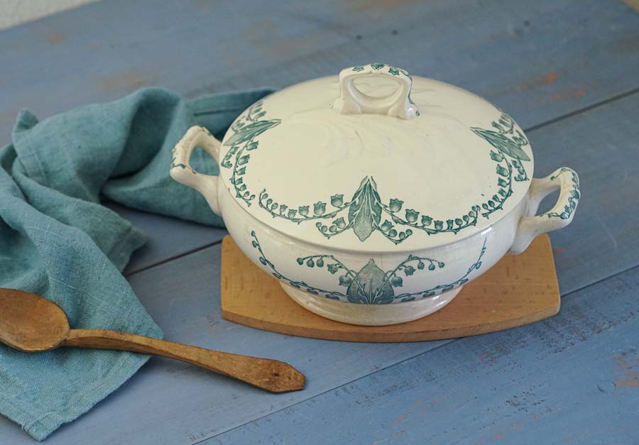 フランスアンティーク ロンシャン窯LonchampスズランMuguetのスー