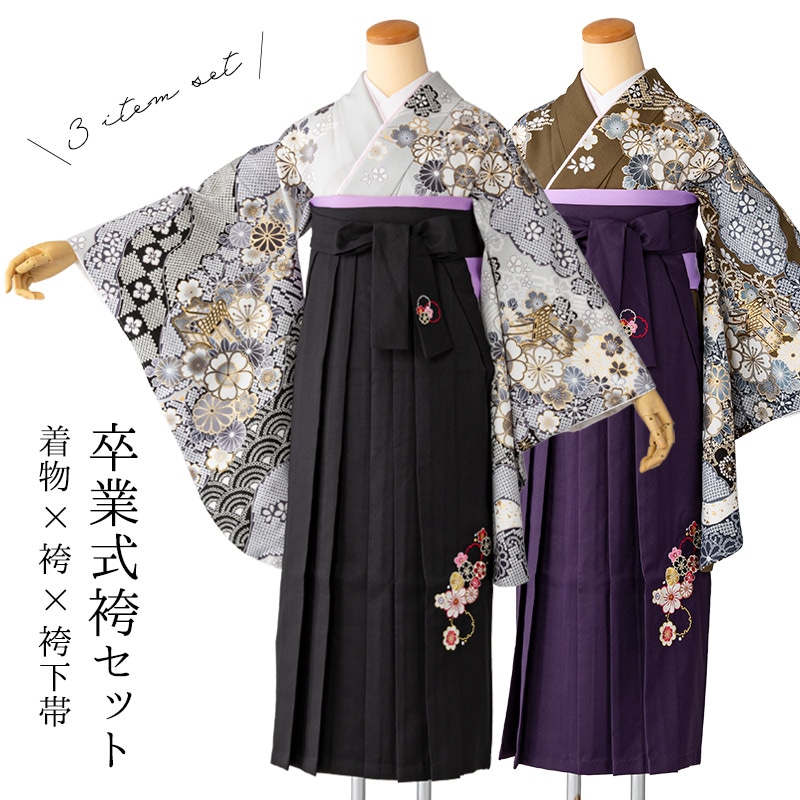 卒業式 袴 セット 二尺袖 着物 3点セット 絵羽柄 小振袖 女の子 女子