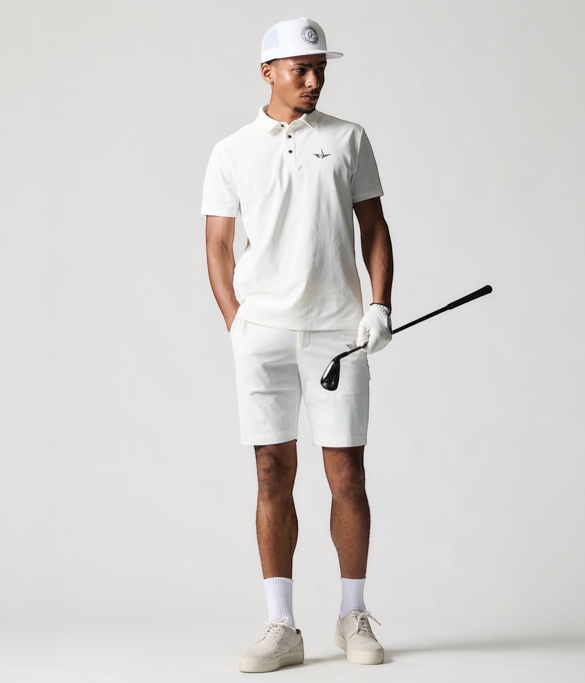 1PIU1UGUALE3 GOLF シャカシャカ 上下 ホワイト サイズ Ⅴ