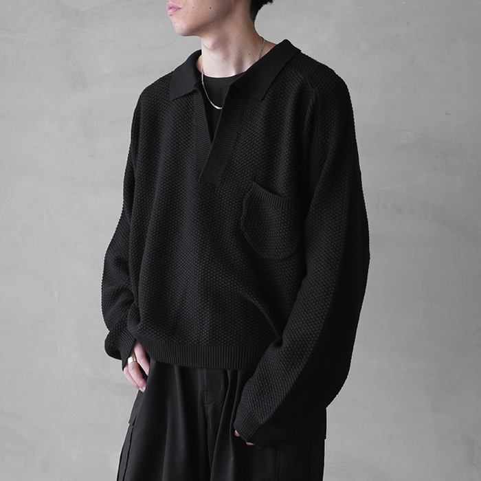 anc-kn18) / ANCELLM (アンセルム) / SKIPPER KNIT（スキッパーニット