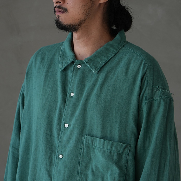 anc-sh28-b) / ANCELLM (アンセルム) / DOUBLEGAUZE CRASH LS SHIRT