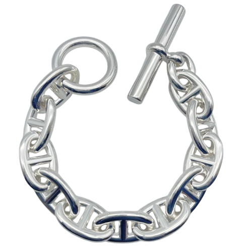 至高 ヴィンテージ シェーヌ 11コマ ブレスレット シルバー 925 刻印