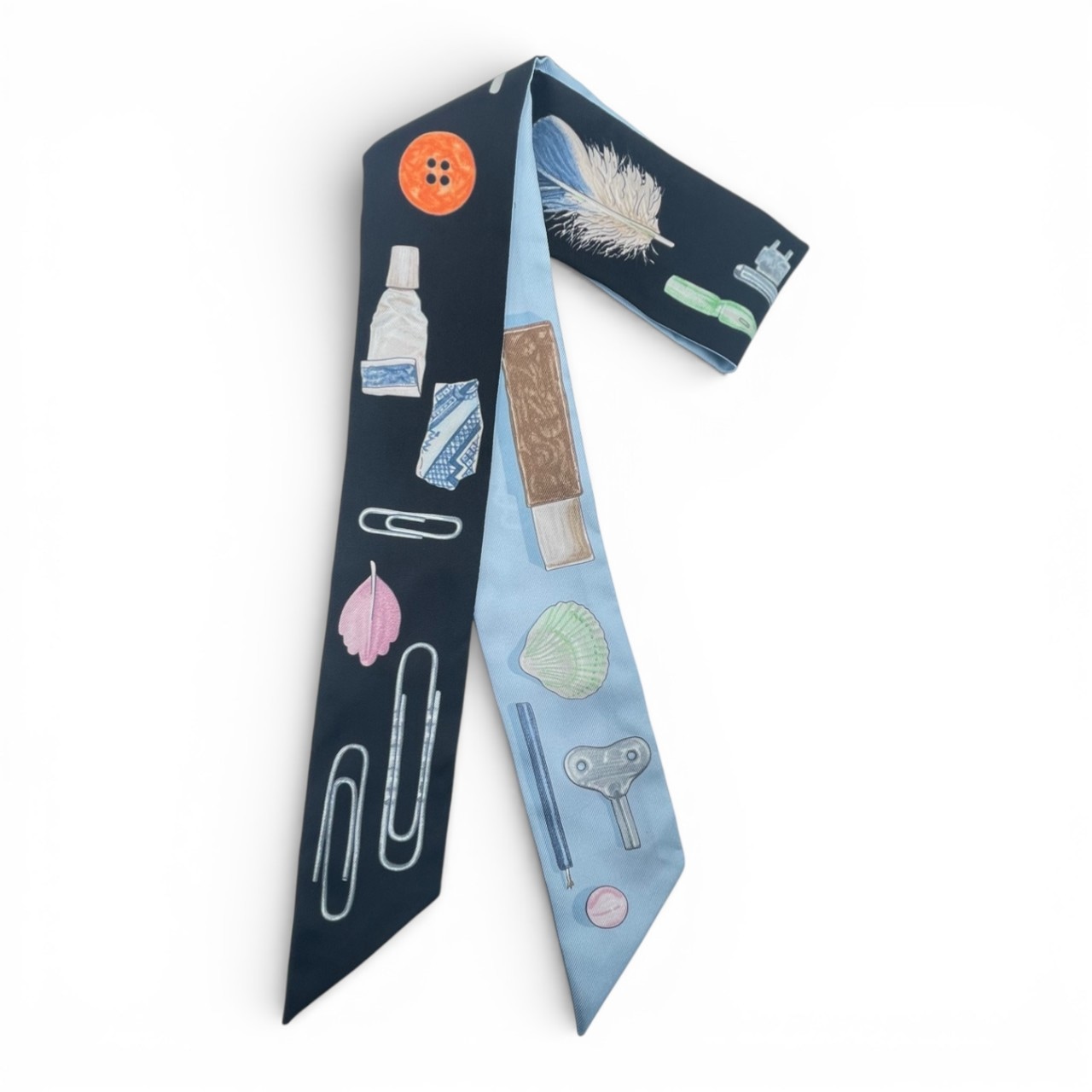 エルメス ツイリー イン・ザ・ポケット ノワール/ピンク/マルチカラー