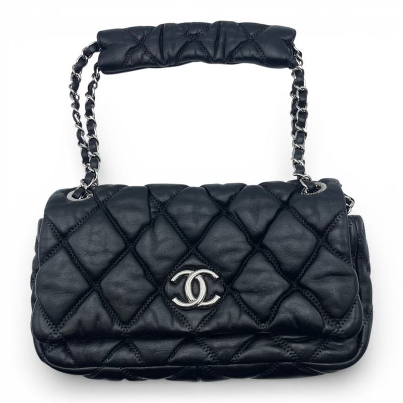シャネル マトラッセ バニティバッグ 19 ブラック キャビアスキン