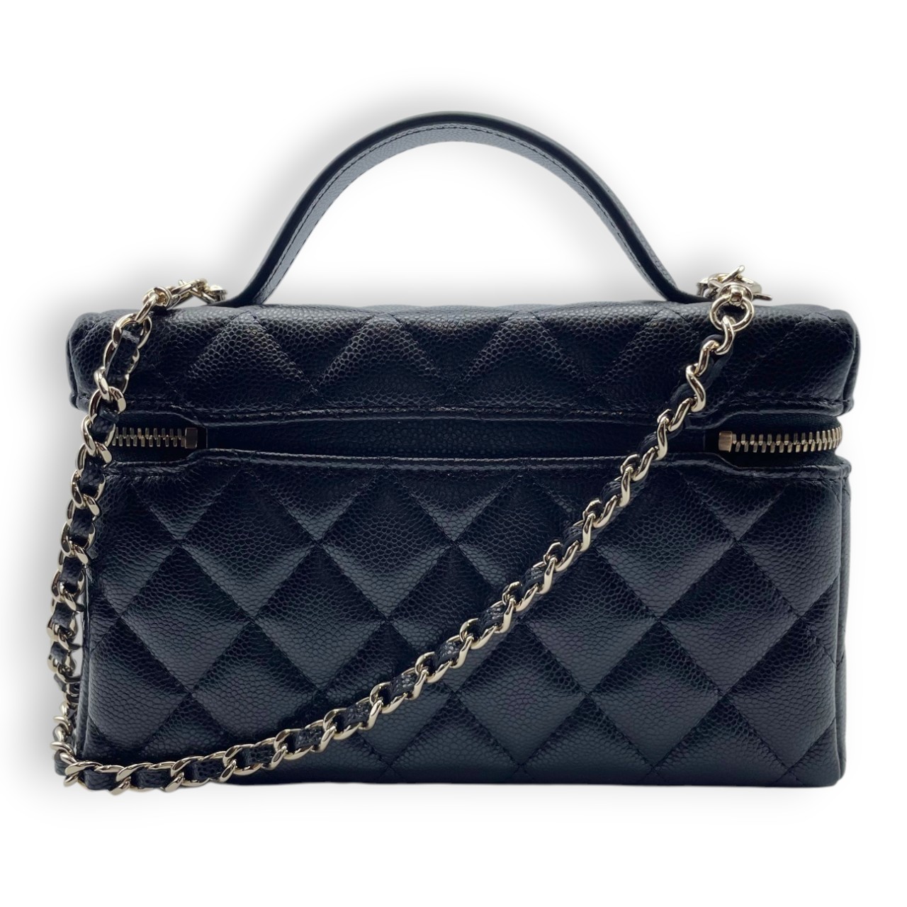 シャネル マトラッセ バニティバッグ 19 ブラック キャビアスキン