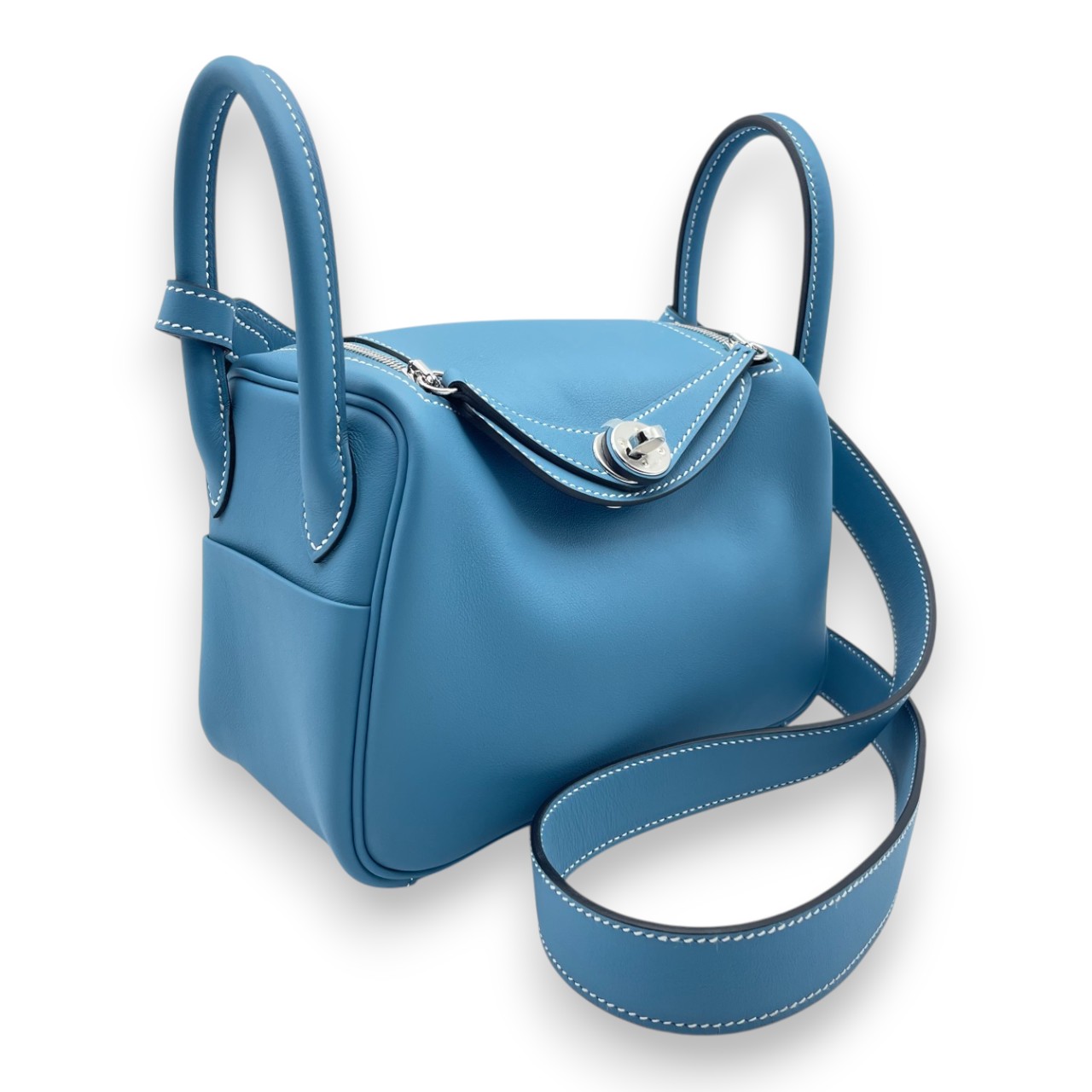 エルメス リンディミニ 19 ブルージーン スイフト シルバー金具 K刻印