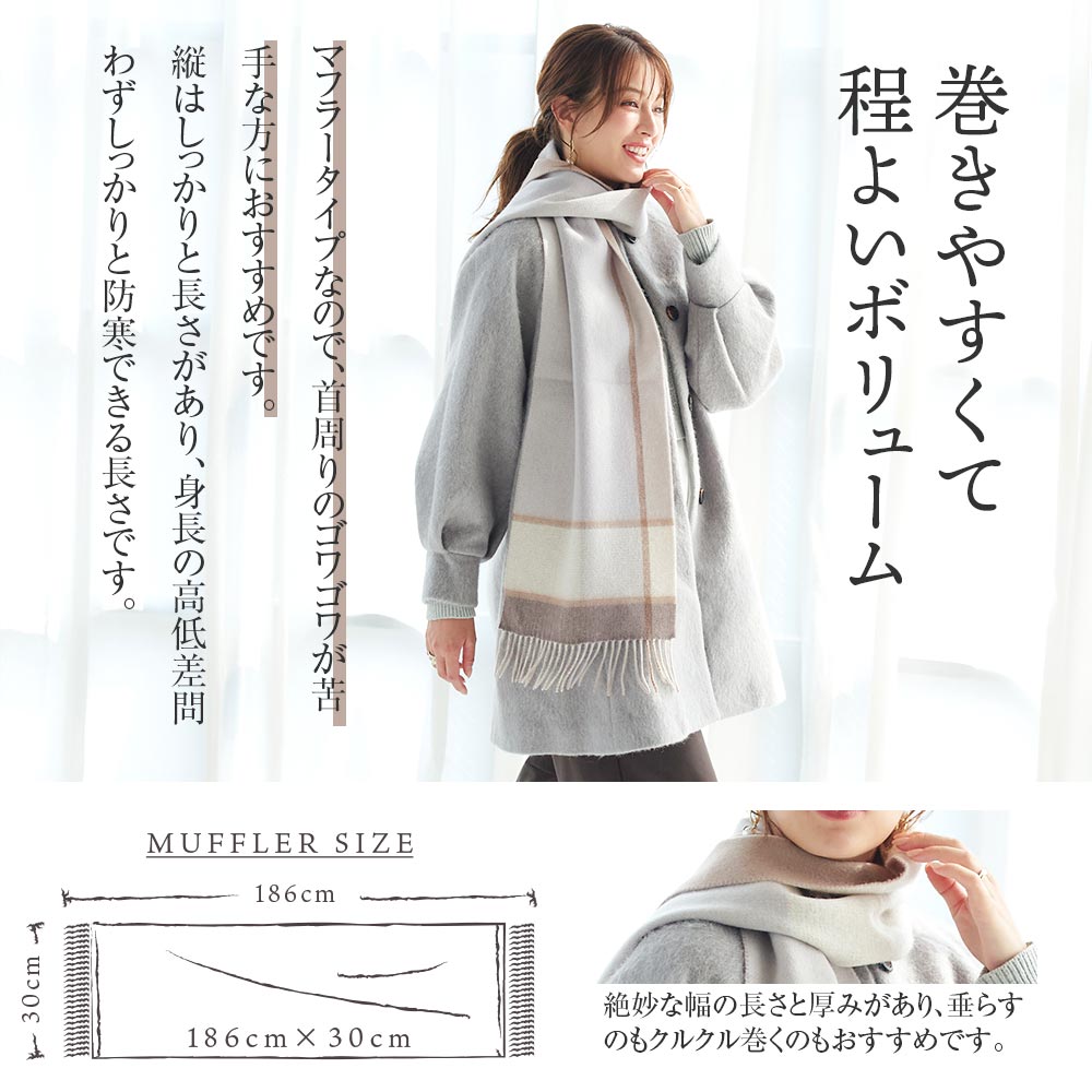 LOEWE リバーシブルマフラー ダークブルー/ライトグレー LOEWE