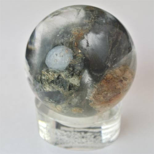 上質ホワイトガーデンインクルージョン水晶球｜マライカ公式通販