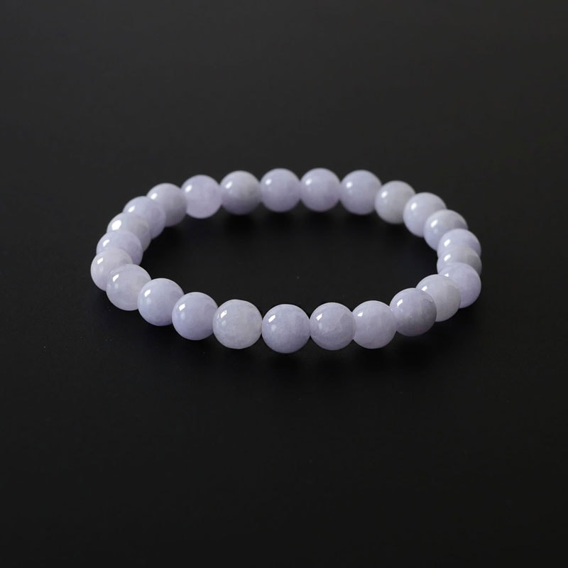 ミャンマー産ラベンダー翡翠ブレスレット（鑑別書付） 8mm｜マライカ