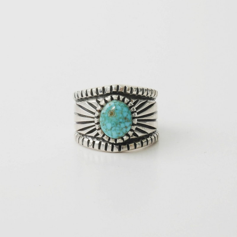 18.5号 ハリソンジム スタンプワーク ターコイズマウンテン リング