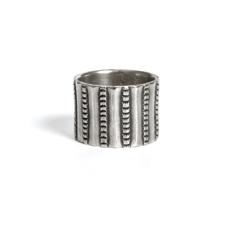 21号相当 ペリーショーティ コインシルバー スタンプワーク リング