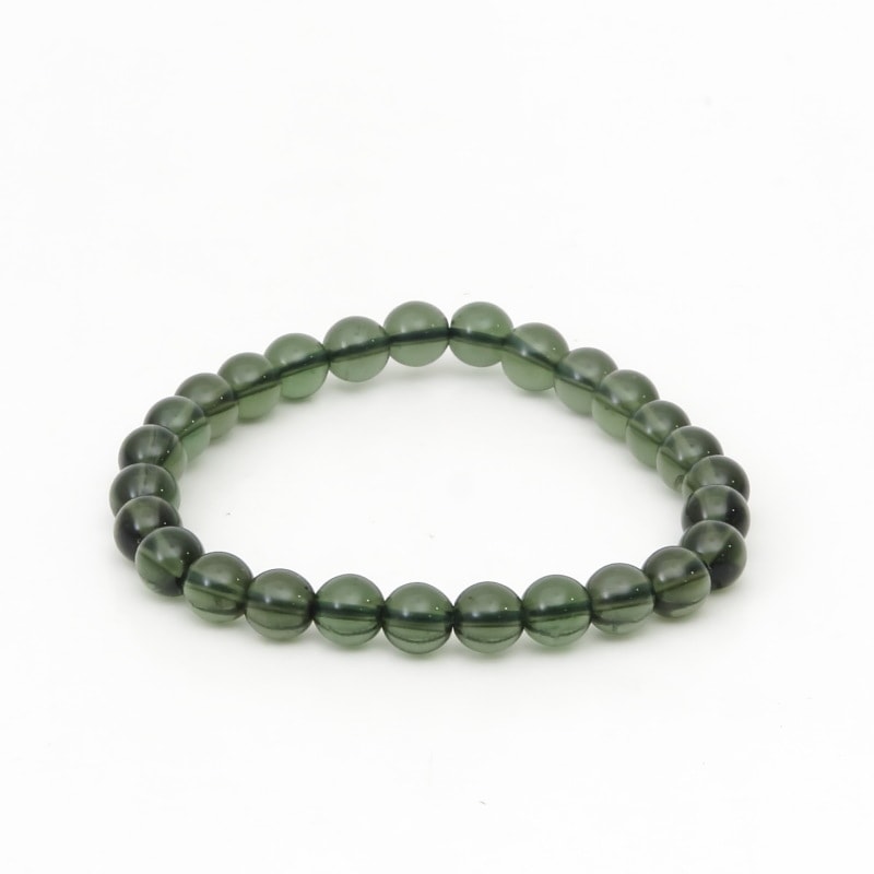 鑑別書付 モルダバイト丸玉ブレスレット 8mm ｜マライカ公式通販