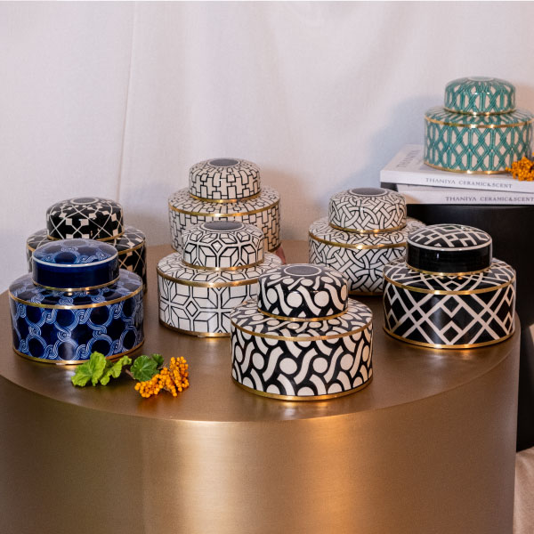 リゾート インテリア雑貨 セラミックボックス Ginger Jar Sサイズ