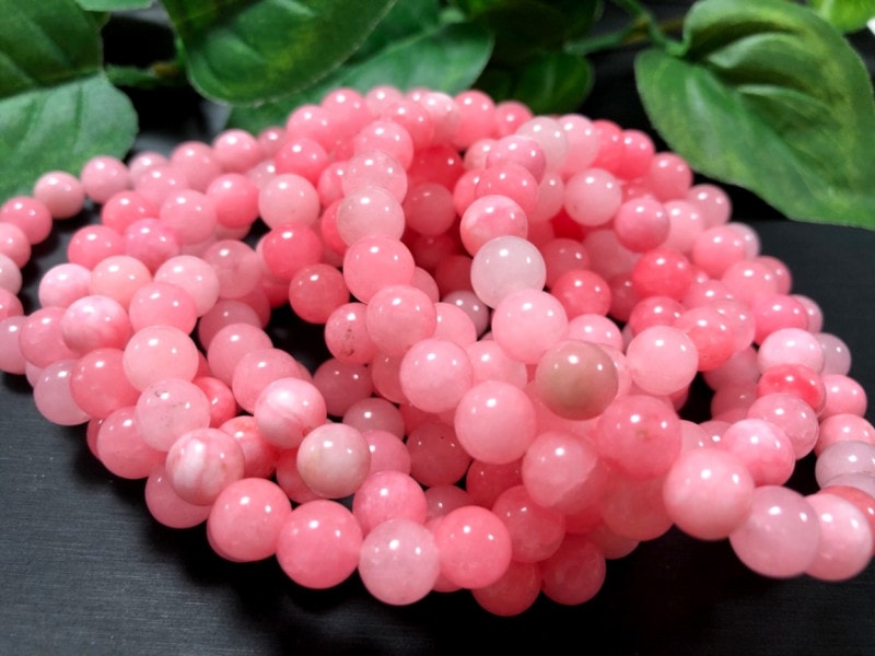 人気！☆鮮やかでカラフル☆天然石ブレスレット/ポンパドールピンク