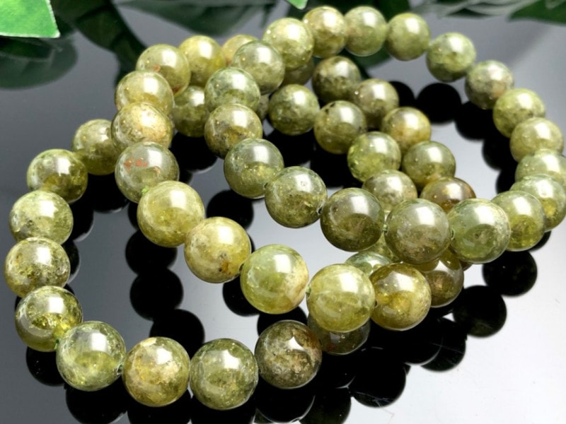 グリーンジェイド 手鏡 天然石 パワーストーン 猫 ジェイド