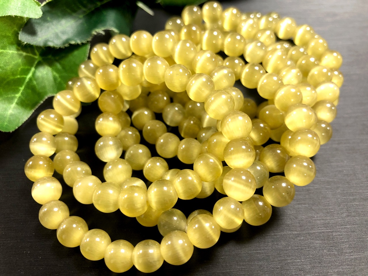 キャッツアイ タイチンルチルクォーツ プレスレット 8mm 金運 ゴールド