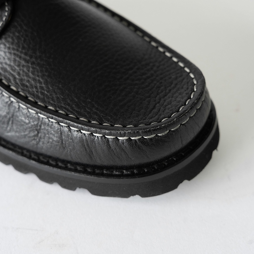 デッキシューズ メンズ モカシンローファー 革靴 NEVADA BLACK 外羽根