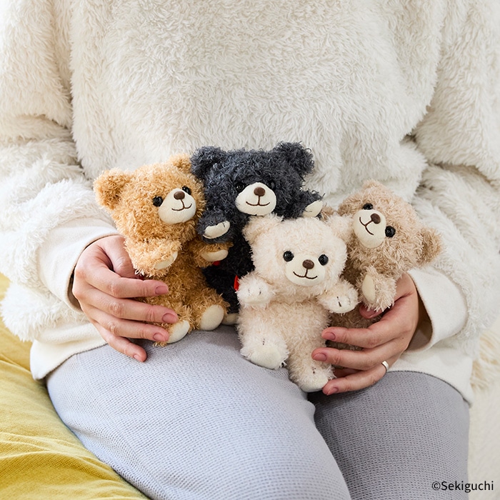 あそんで！テディベア マスコットキーチェーン グレー|【ぬいぐるみの